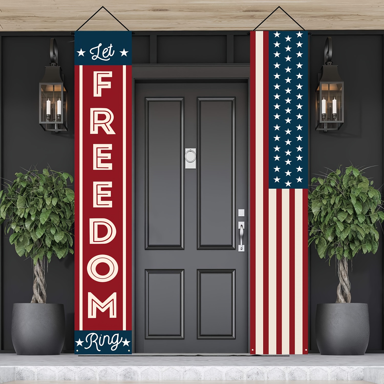 

1 Pair, Freedom Porch Banner Decor, Porch Hanging Decor, Home Decor, Room Decor, Door Decor, Wall Decor, Party Background Decor, Party Decor/supplies/gifts