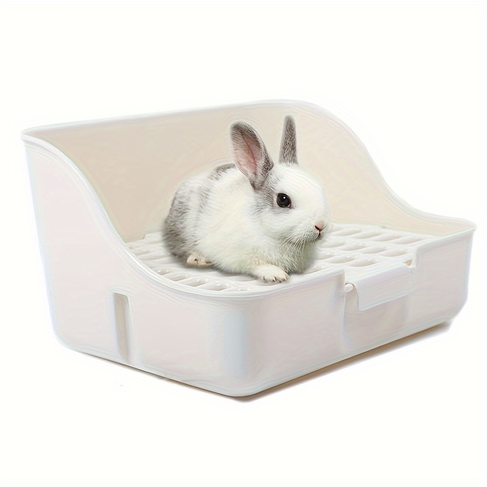 Caja de arena para conejos, para mascotas con rejilla, orinal para inodoro,  para jaula de chinchilla de conejo, azul jinwen bandeja de arena para  conejos