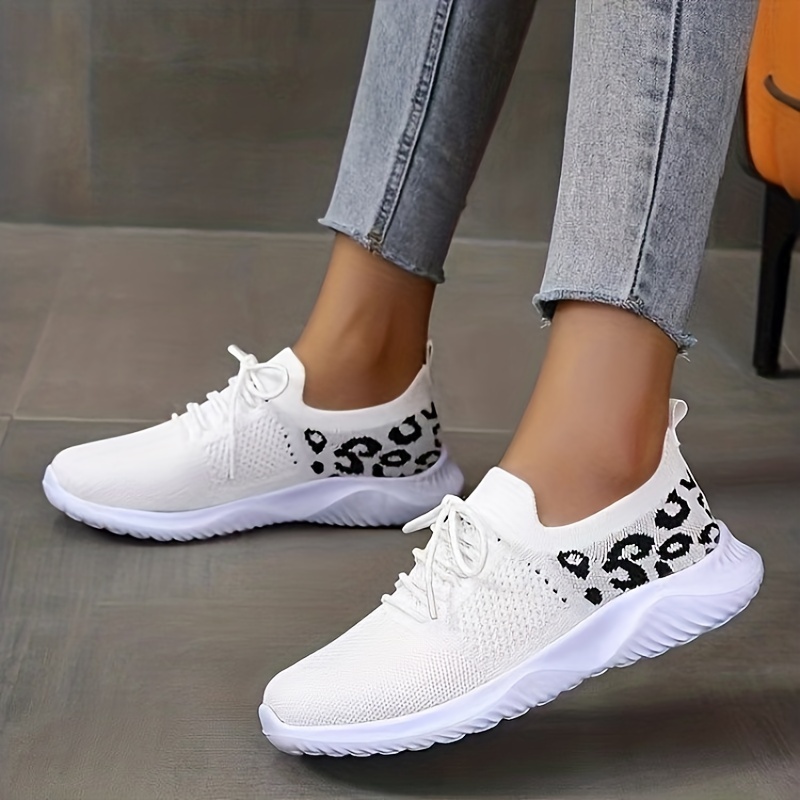 Girls leopard sale tennis shoes