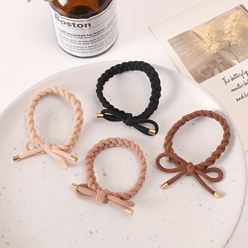 5Pcs High Stretch Hair Tie Elastic Brim Bundle Hair Rope