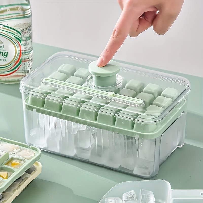 One-button Press Type Ice Mold Box, Kitchen 64 Grid Ice Cube Maker, Ice  Tray Mold With Storage Box & Lid