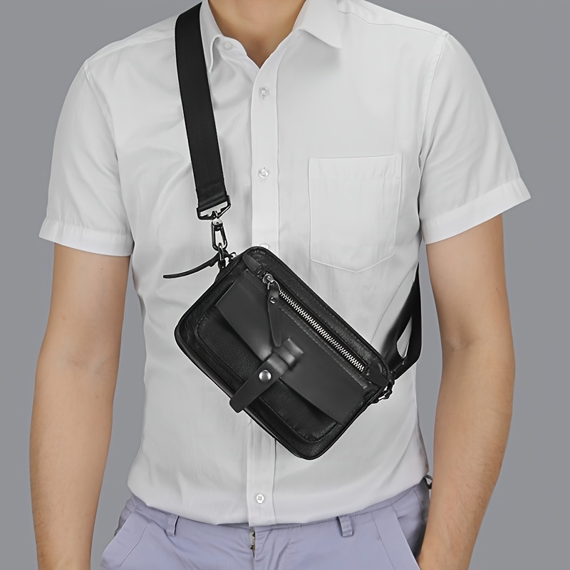 Bolso de hombro a cuadros informal para hombre, bandolera deportiva de  cuero, bolso cuadrado pequeño JAMW Sencillez