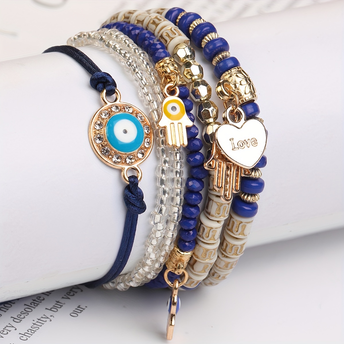 6 Pcs Multilayer Boho Beaded Bracelet Set for Men and Women