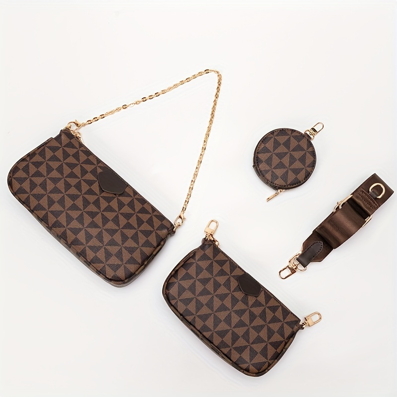 3 In 1 Crossbody Bag With Coin Purse Geometric Pattern Square Bag Trendy  Shoulder Bag For Women, Check Out Today's Deals Now