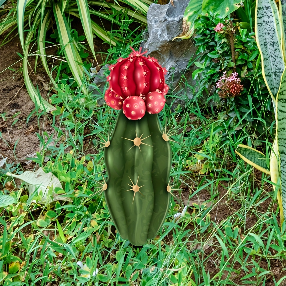 Cactus extérieur - Réaliste Acrylique Piquet Cactus Décor Résistant Aux  Intempéries - Cadeau Pendaison crémaillère Panneau Jardin Anti-décoloration