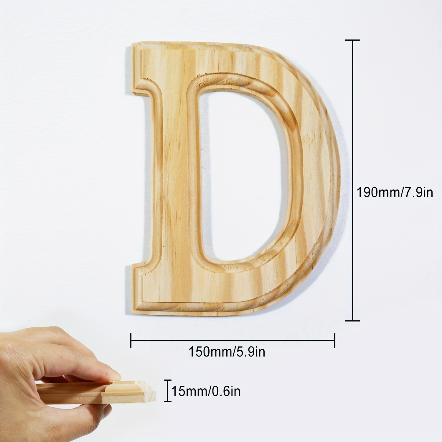 Letras De Madera Grandes De 7.9 in, Letras De Madera Sin A.