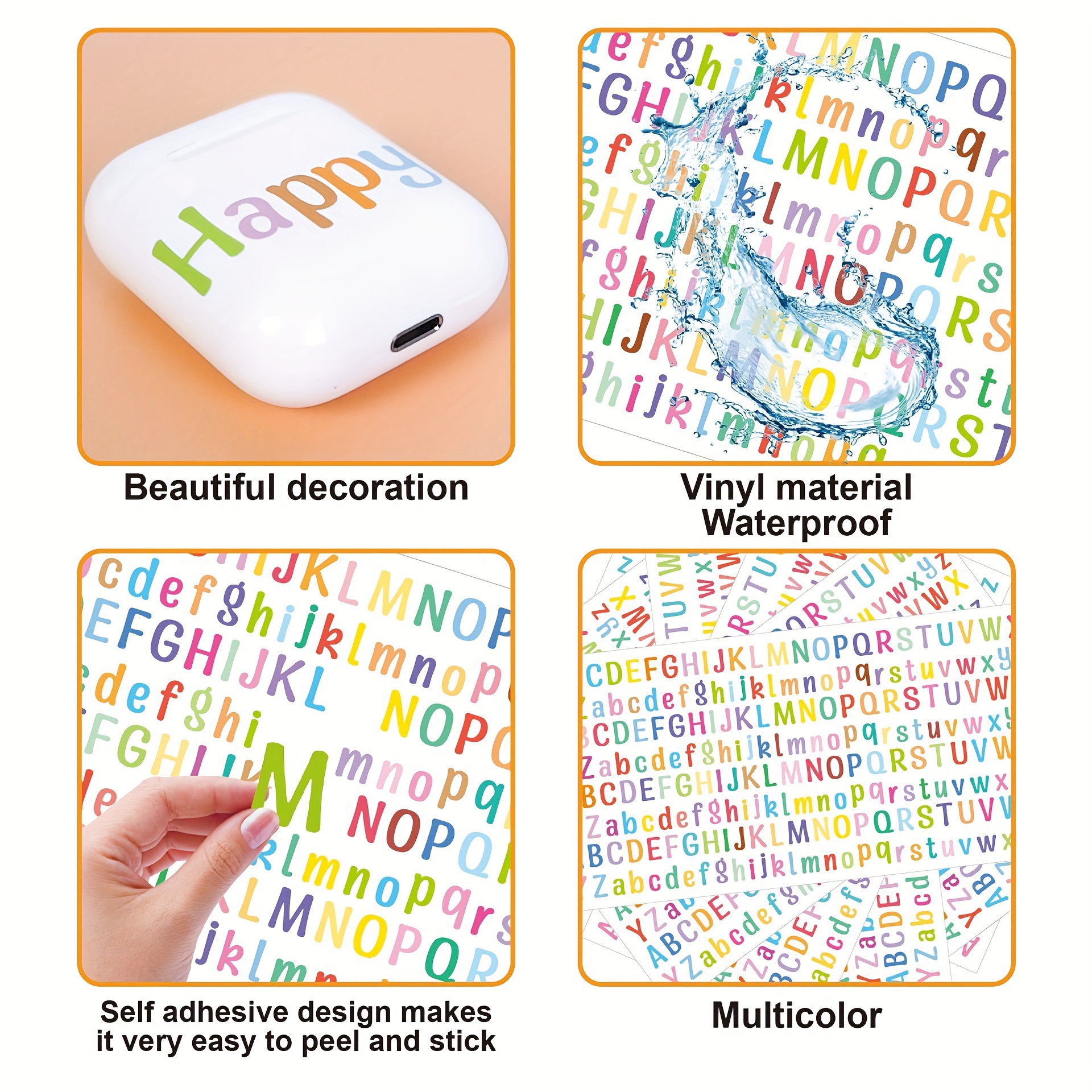 Mini Colorful Alphabet Stickers Handbook Small Material - Temu