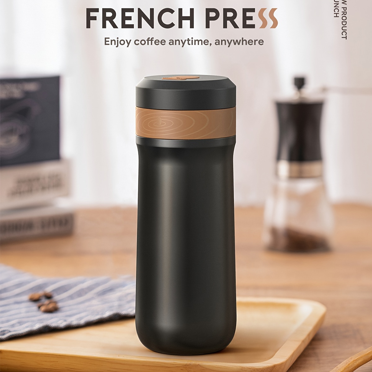 travel french press 2 in 1 stainless steel double layer