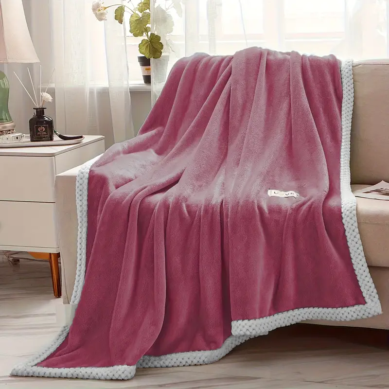  Pink Thick Blanket Couch Blankets Fuzzy, Warm, Cozy