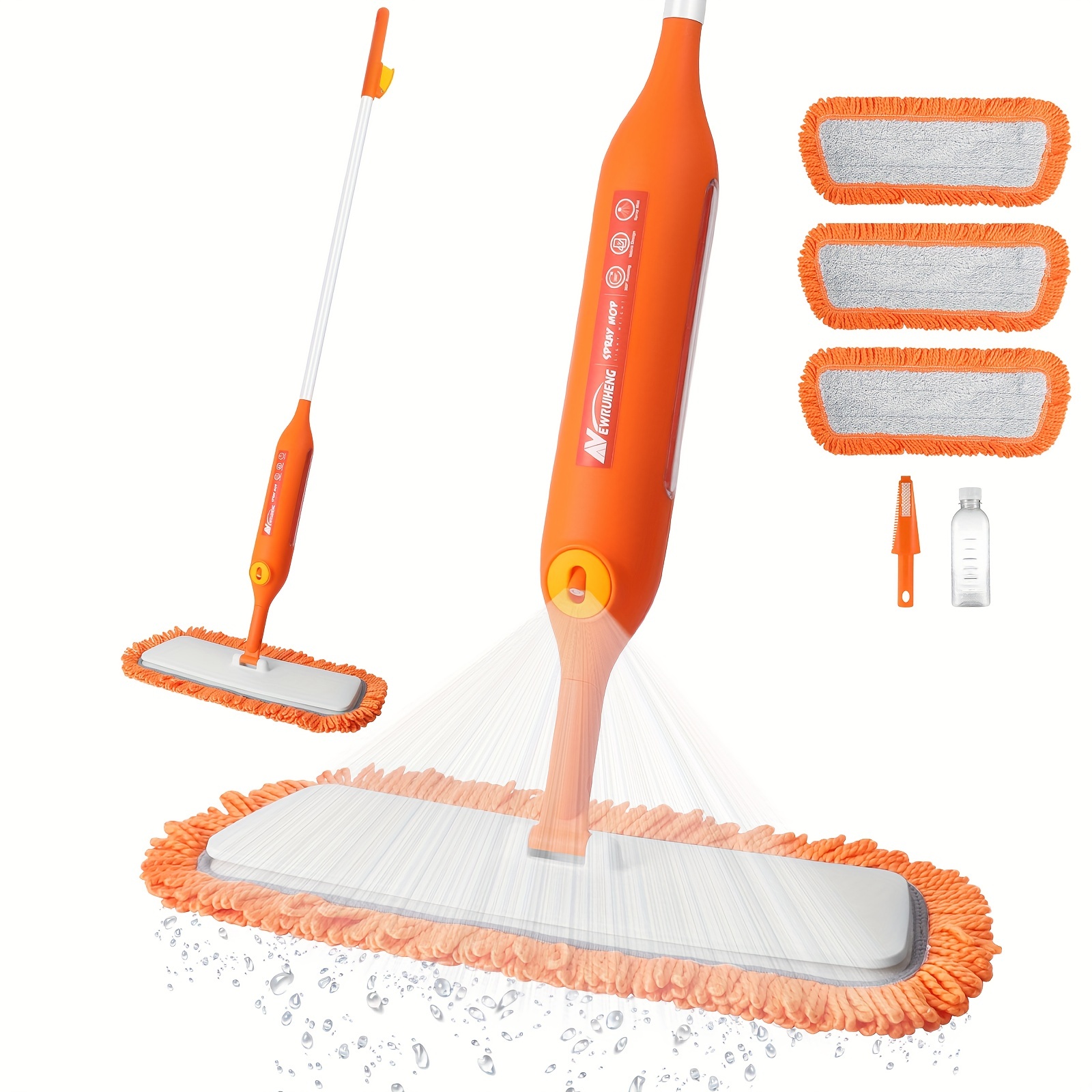  Spray Mop for Floor Cleaning, Microfiber Dust Hardwood Floor Mop,  Wet Spray Mop for Wood Laminate Tile Vinyl Floor Home Kitchen Dry Flat Mop  with 3 Washable Reusable Pads 1 Refillable