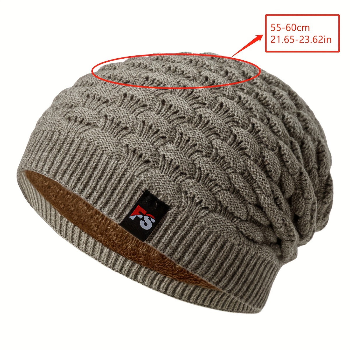 Winter Men's Fleece Beanie Warm Knitted Hat