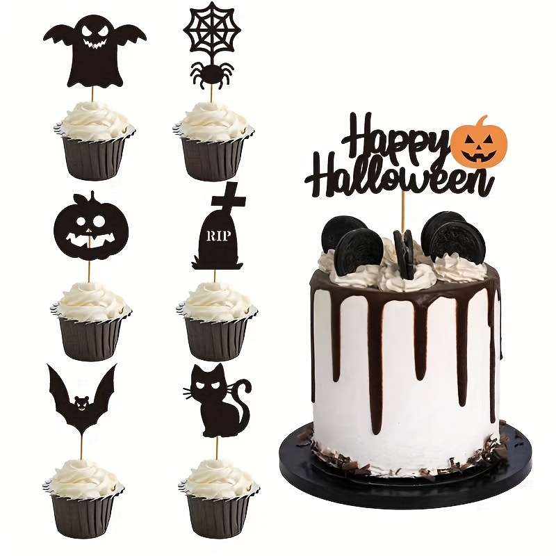 Decoración para pastel de Halloween, decoración de cumpleaños, decoración  de bruja, murciélago, decoración de pasteles, para niños y niñas, mago de