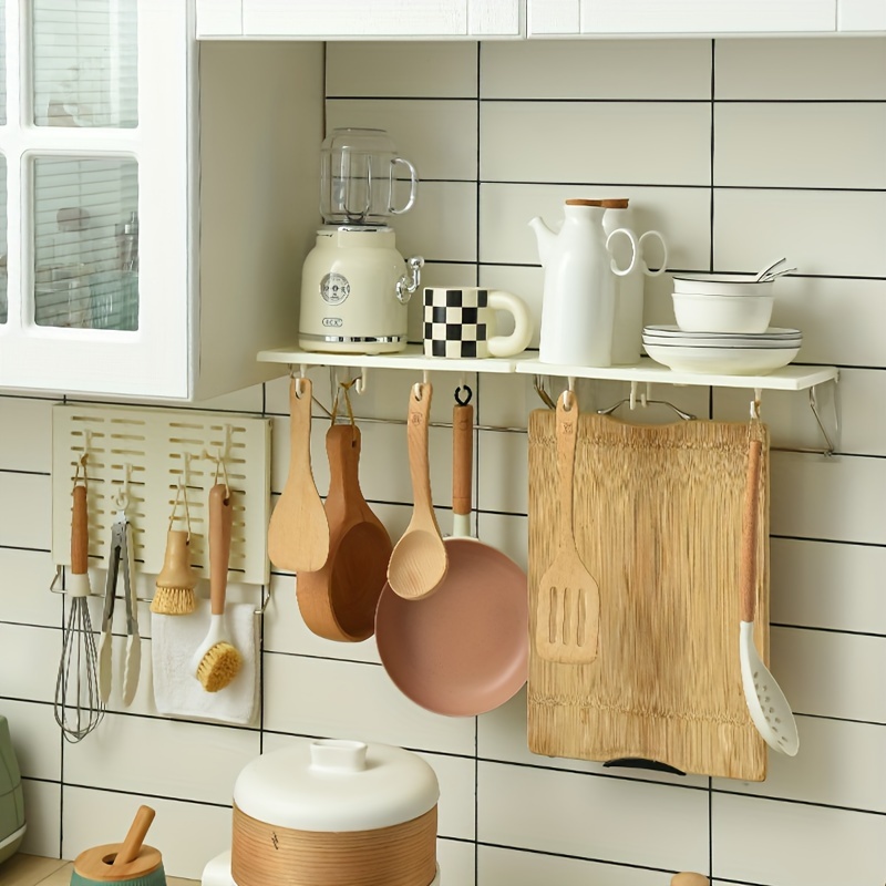 Kitchen Cup Storage Rack With 12 Hooks Under Cabinet Hanging - Temu