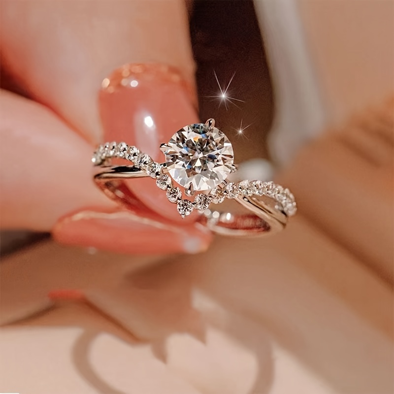 Crowning Love Couple Ring, Moissanite Diamond