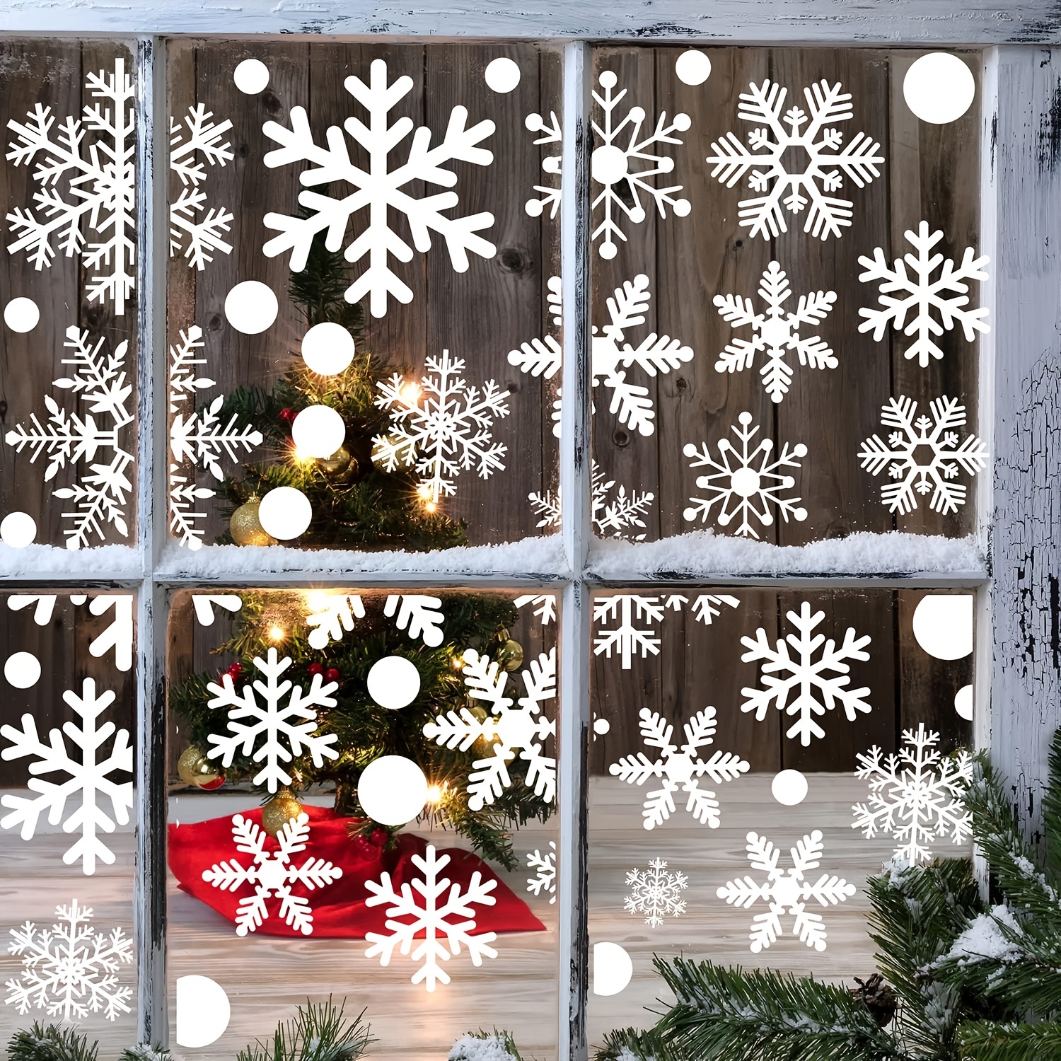 New Pure White Snowflake Glass Sticker Large Christmas - Temu