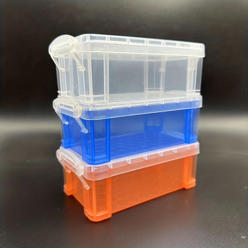 Color Plastic Transparent Storage Box Small Storage - Temu Canada