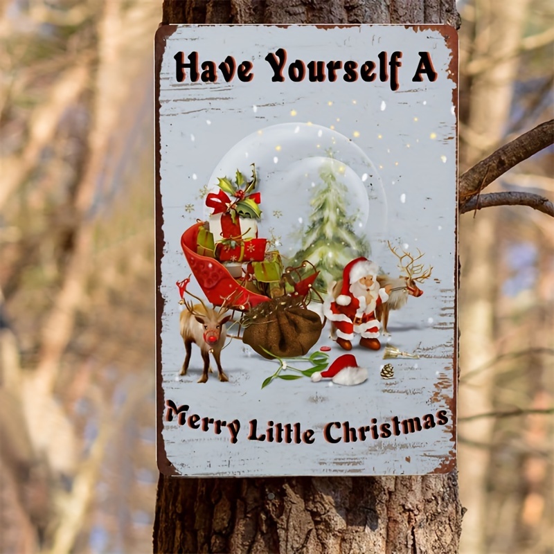 Vintage Aluminium Metal Sign Have Yourself A Merry Little - Temu Canada