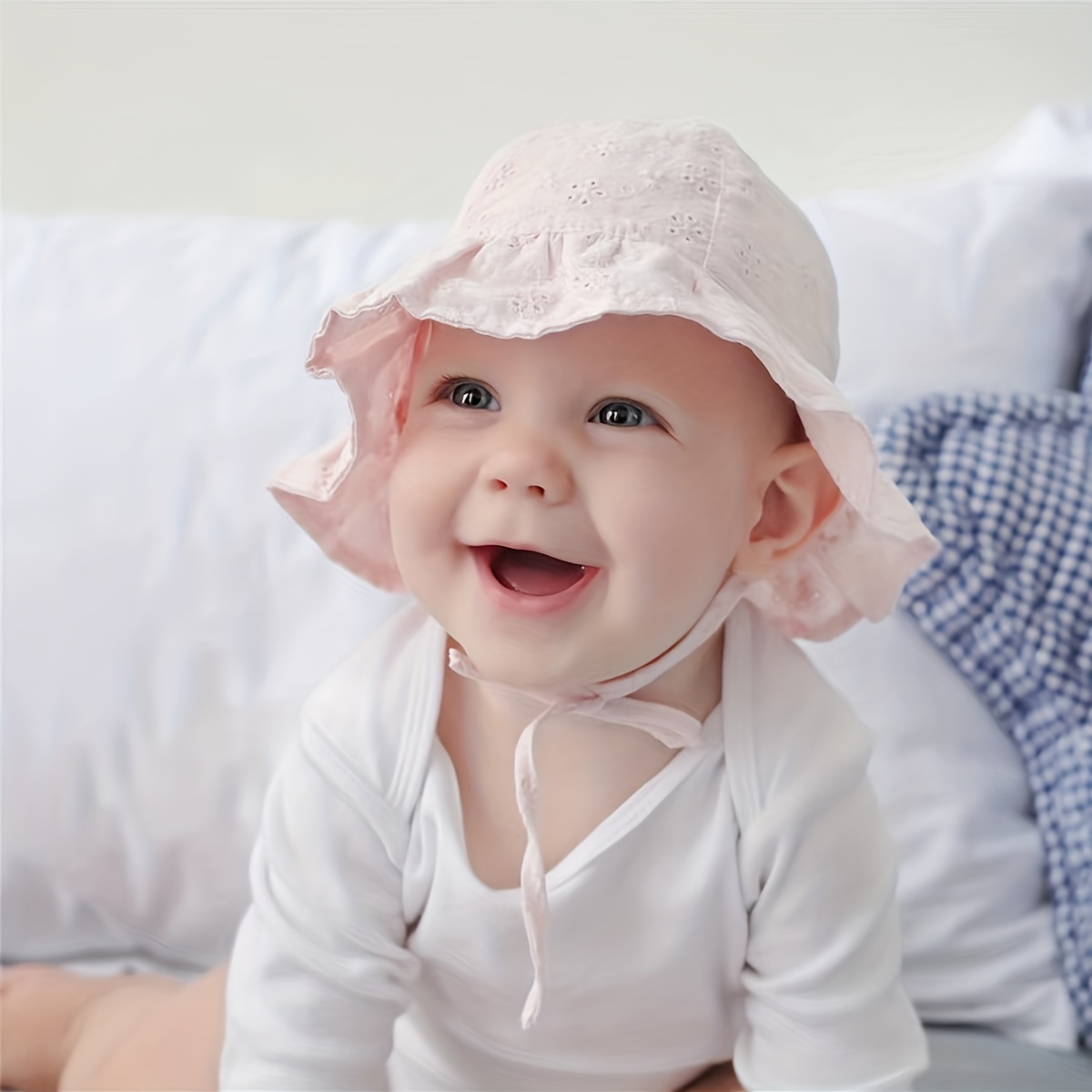 Baby Girls Lace Bow Fisherman's Sun Hat, Bucket Hats, Breathable Summer Outdoor Sunscreen Princess for Newborn Infant Kids Children,Comfortable,Temu