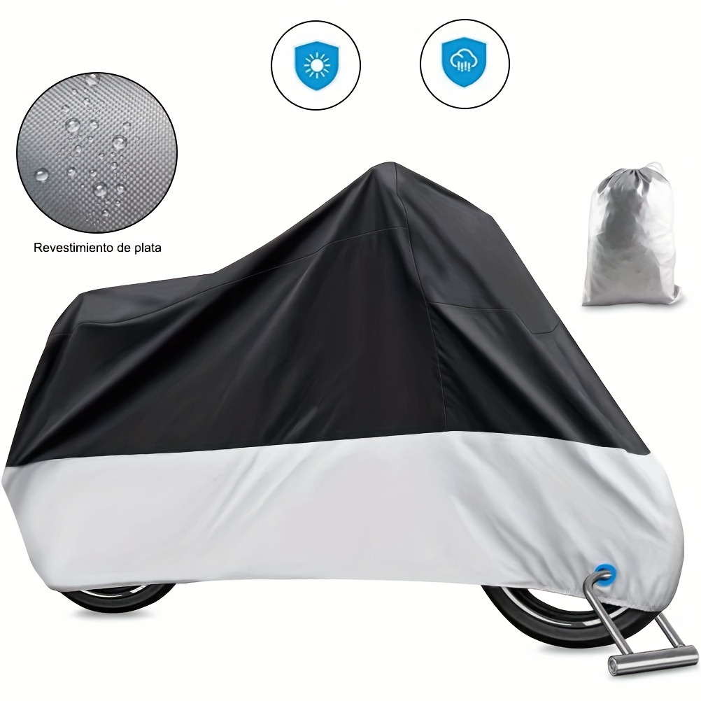 Funda para Moto, Funda Moto Impermeable, Cubierta para Scooter de Motor,  Cubierta de Motocicleta Protector UV Universal para Exteriores, 190T, Lona  con Orificios de Bloqueo, 245x105x125cm : : Coche y moto