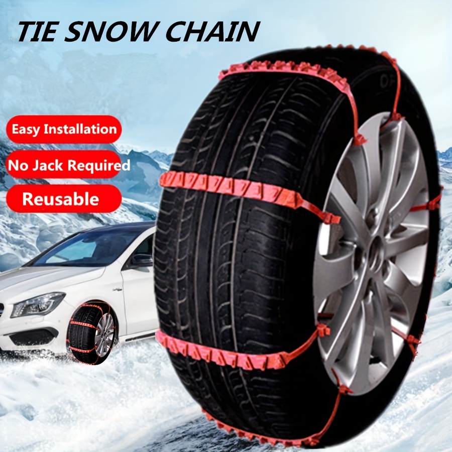 10pcs Snow Tire Chains,Reusable Nylon Antiskid Mud Chains Car Tire Chain  Emergency Winter Wheel Zip Tie Belt Strap Universal