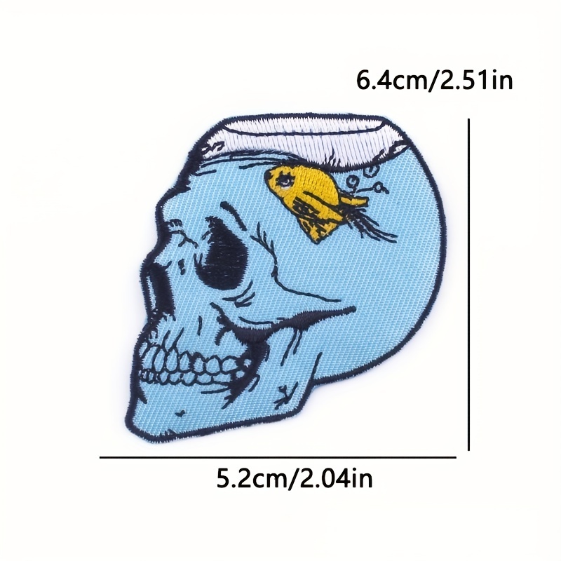 Cartoon Skull Embroidered Patches Clothing Thermo Adhesive - Temu