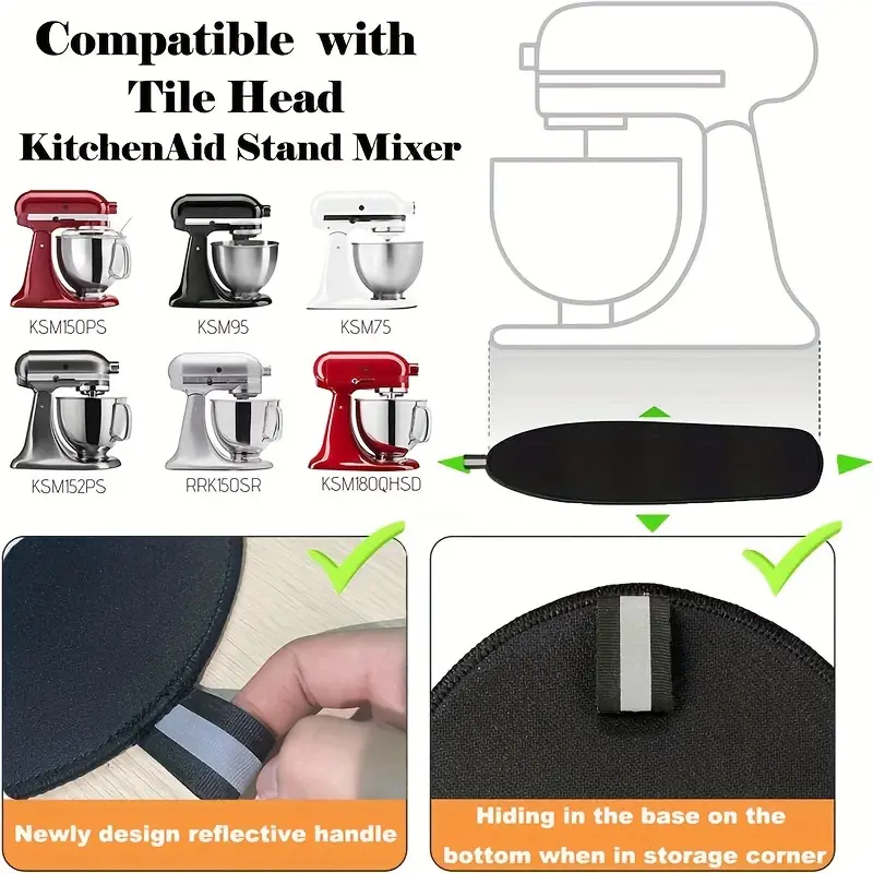 Mixer Sliding Mat for KitchenAid Stand Mixer, Kitchen Appliance Slide Mats  Pad Mixer Mover Mixer Slider for KitchenAid 4.5-5 Qt Tilt-Head Stand Mixer