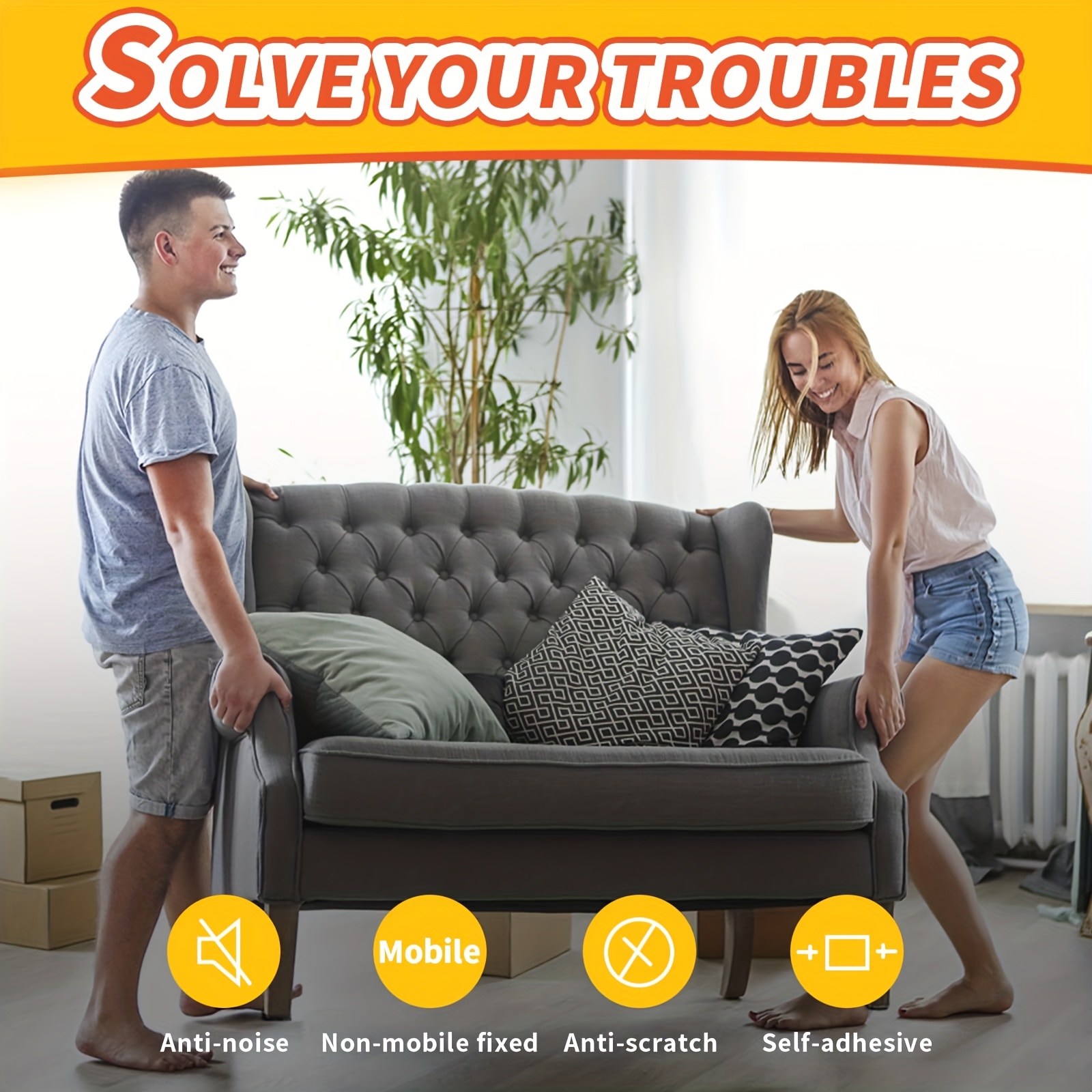 Self Adhesive Felt Furniture Pads Cuttable Anti Scratch - Temu