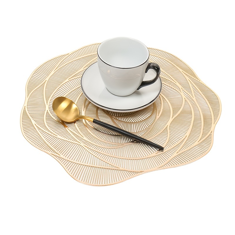 Round Golden Rose Flower Placemat Sweet Tassel Elegant - Temu