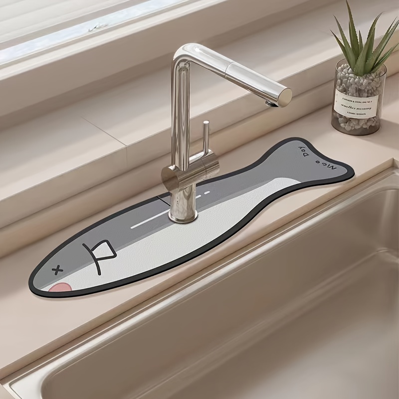 Kitchen Sink Splash Guard, Kitchen And Bathroom Faucet Drain Pad, Bathroom  Faucet Splash Water Catcher Mat, Sink Countertop Protector - Temu