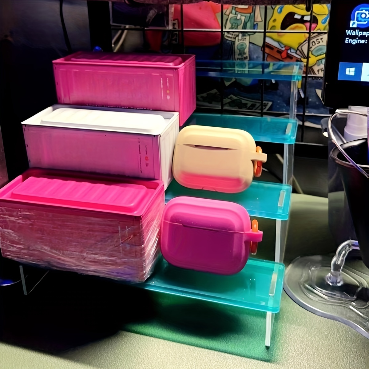 Acrylic Colorful Blind Box Storage Rack, Creative Shelf, Hand