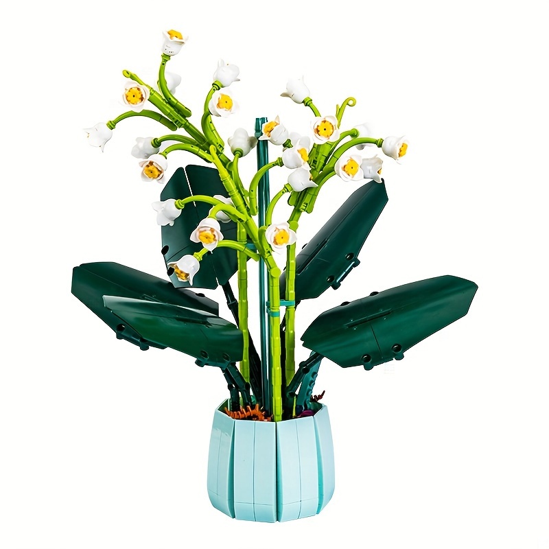 608 pz fiori di orchidea blocchi di costruzione in vaso Bouquet