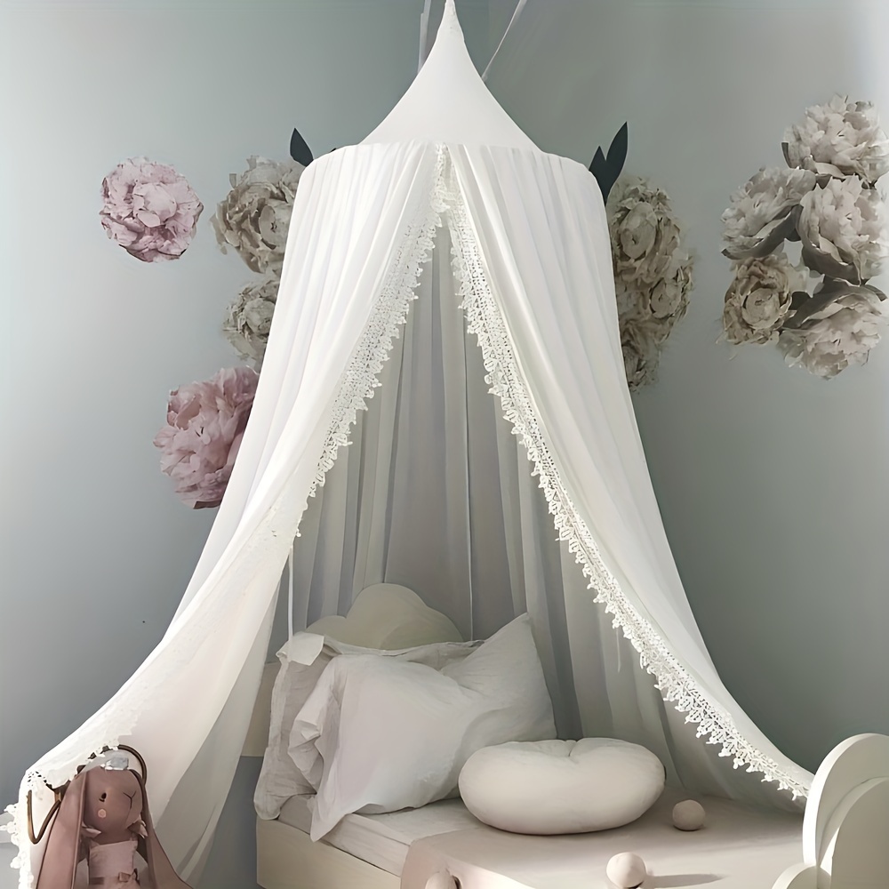 Mosquitera para cama, toldo de cama con 100 luces LED, ultra grande  colgante Queen Canopy cortina de cama para bebé, niños, niñas o adultos. 1