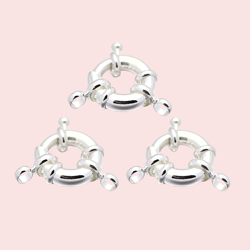 5mm Sterling Silver Spring Ring Clasp w/ Closed Rings