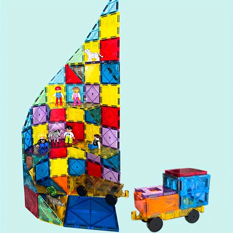 Juego de 46 azulejos magnéticos, bloques de construcción educativos con  imanes 3D, juguetes de construcción para niños, versión mejorada con imanes