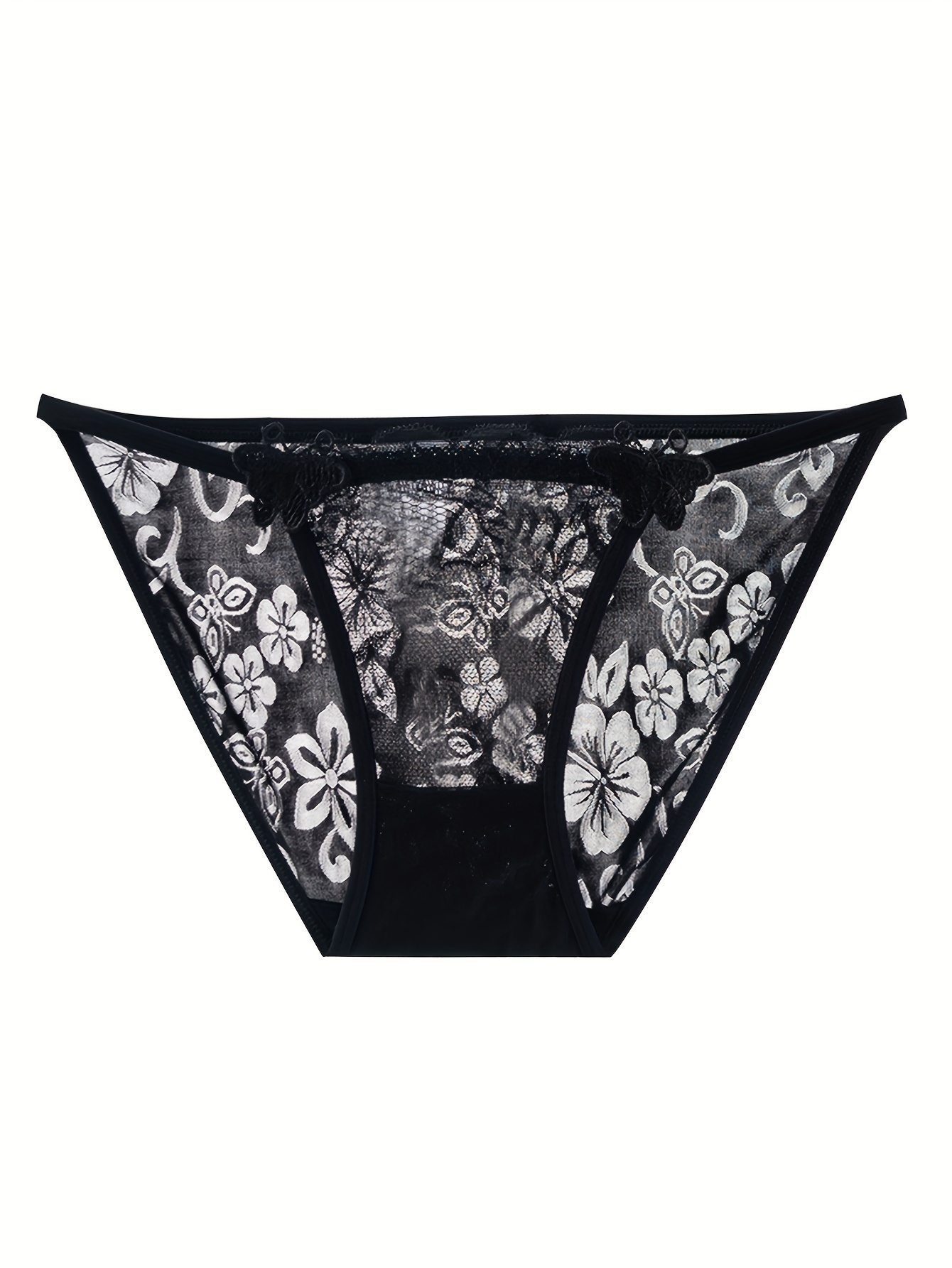 Solid Color Briefs Lace Panties - Temu