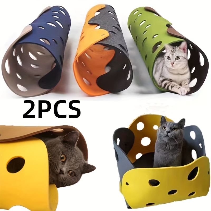 2pcs Cat Tunnel Interactive Pet Tube House For Indoor Cats