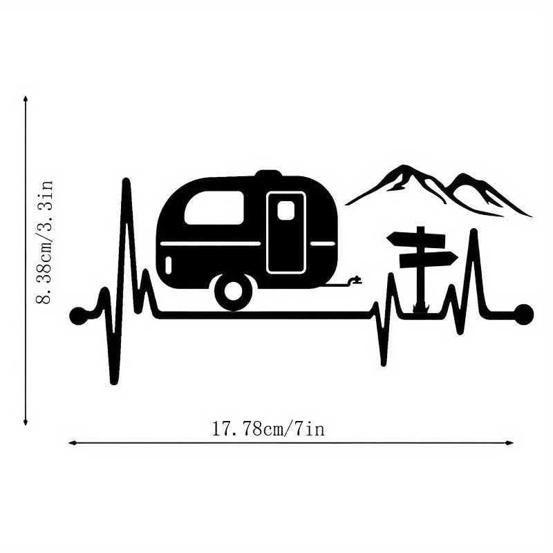 Pop Up Camper Travel Trailer Heartbeat Lifeline Car or Truck Window Decal  Sticker - Rad Dezigns