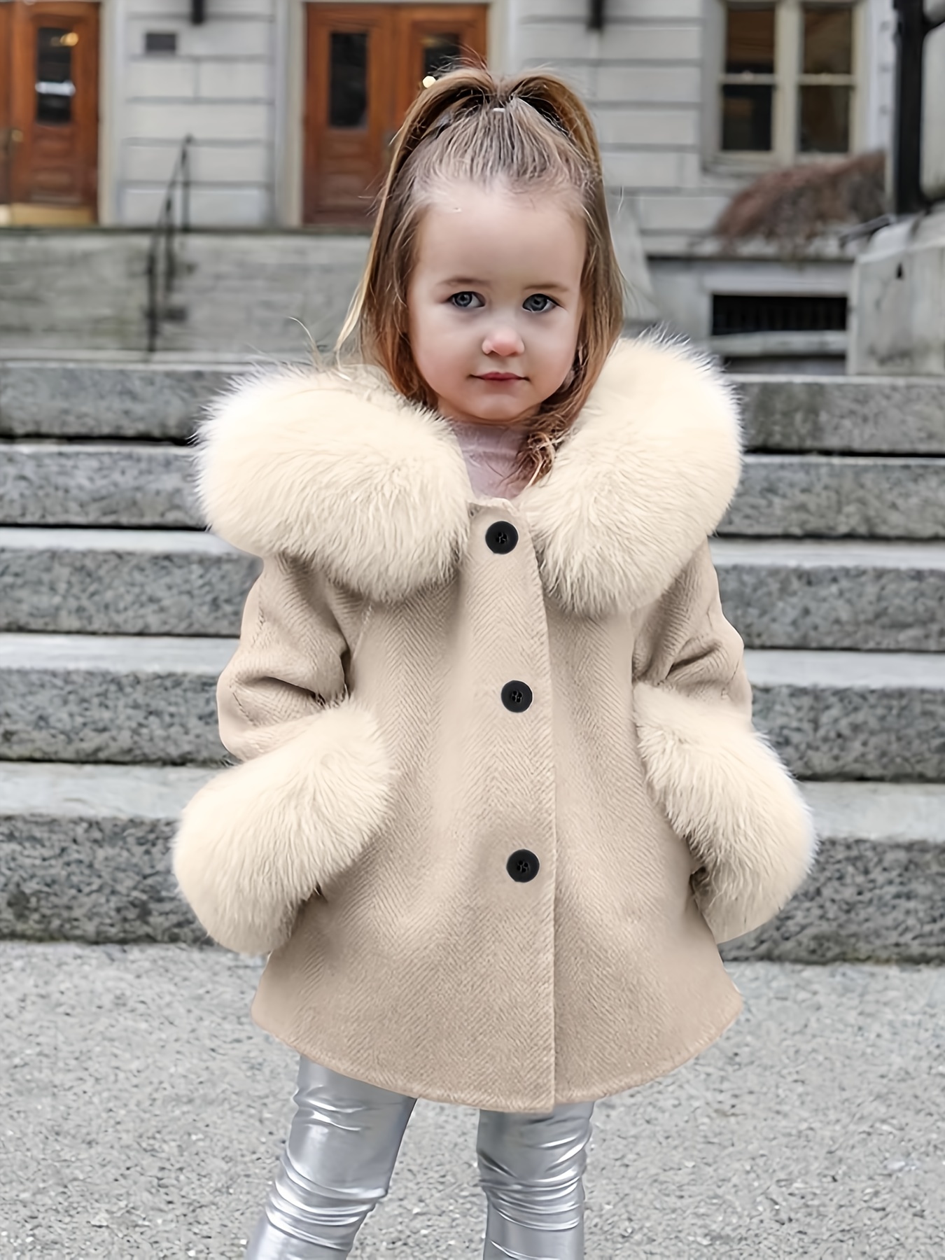 Baby Little Girls Winter Fleece Coat Faux Fur Kids Jacket - Temu Germany