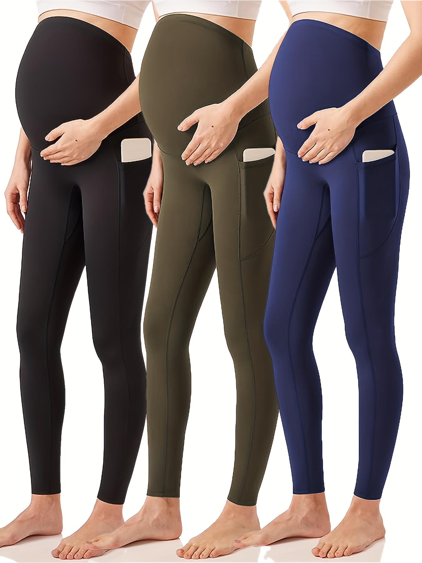 Enerful Women's Maternity Workout Leggings Over The Belly