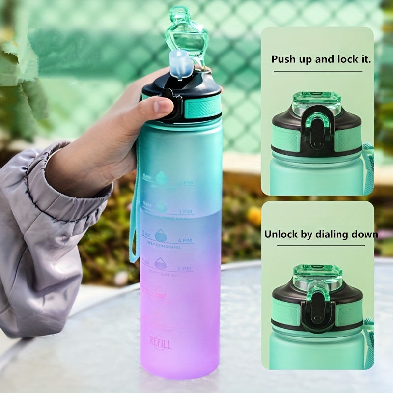 Motivational Water Bottle With Straw & Time Marker, Daily Water Intake  Bottle With Carrying Strap For Fitness, Gym, School, Yoga, Hiking, And Also  Suitable For Drinking Water At Ordinary Times - Temu