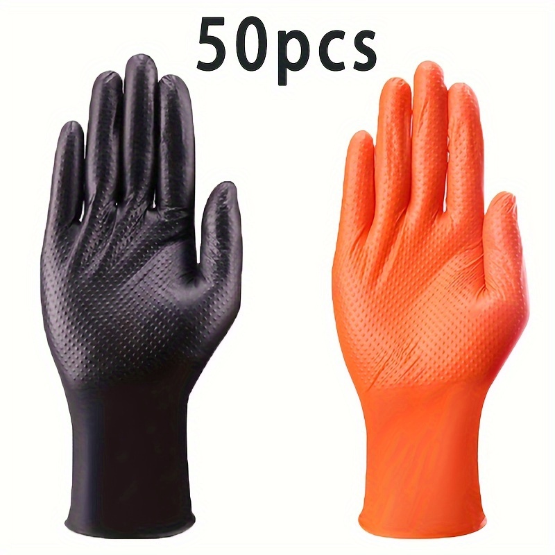 Black Nitrile Thickened Gloves Anti Slip Protection - Temu