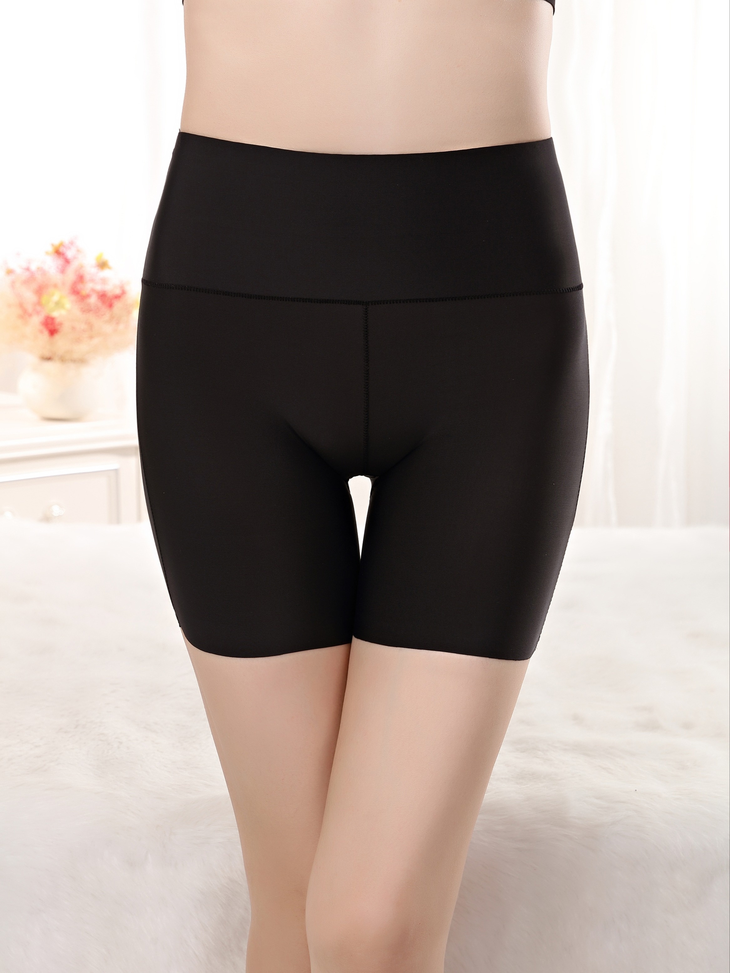 Seamless Solid Boyshort Panties Soft Comfortable Stretch - Temu