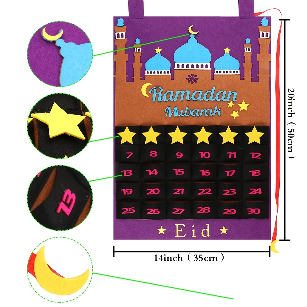 Ramadan Advent Calendar Wooden Countdown Calendars Ornament For Home 30  Days Til Eid Gift Kids And Dcor