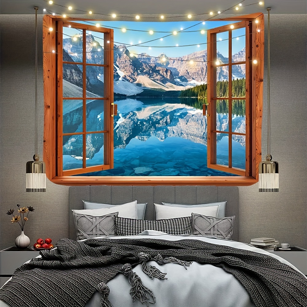 Mountain scene tapestry hot sale