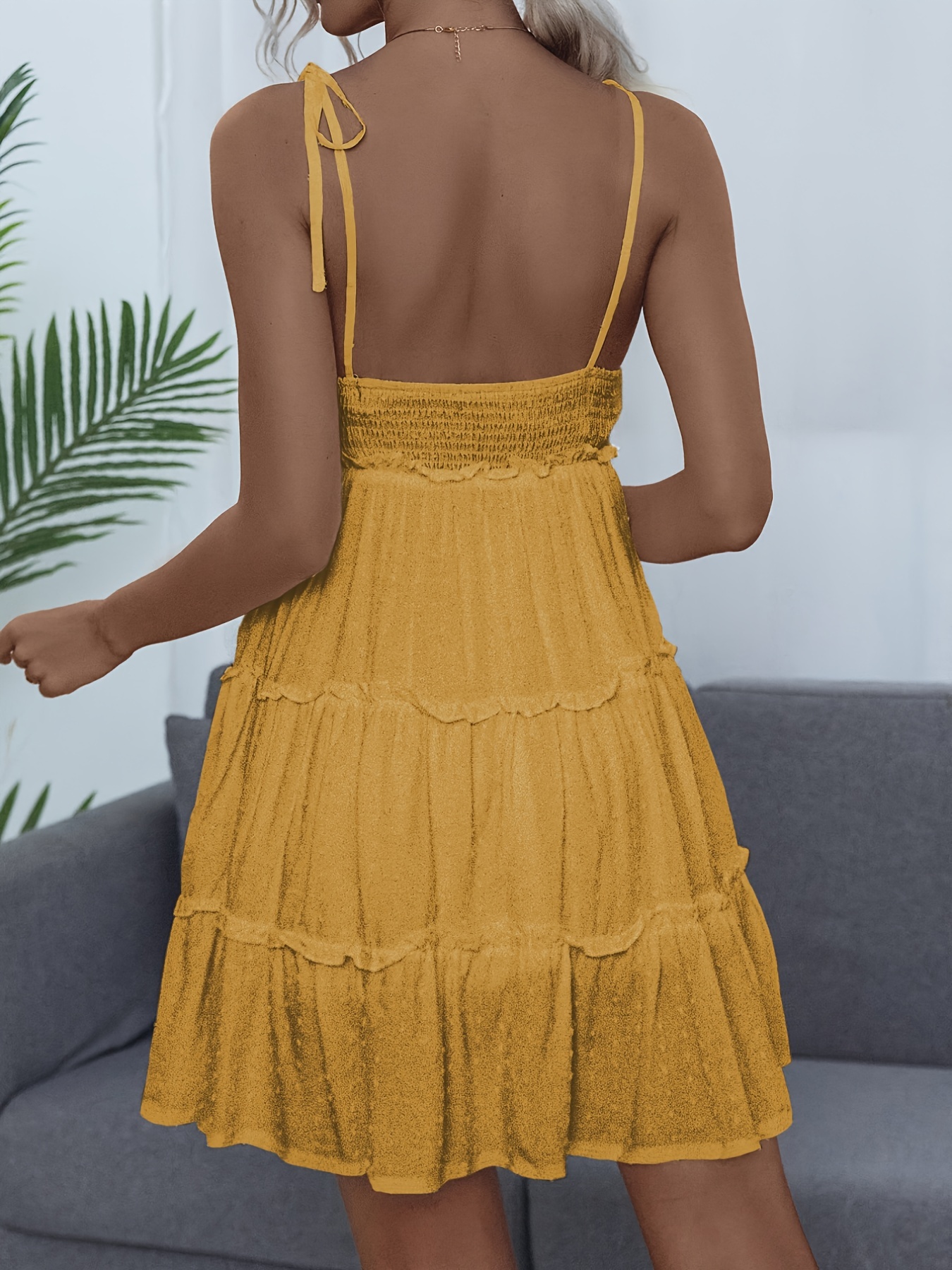 Women's Casual Solid Spaghetti Dress Summer Sleeveless - Temu Canada