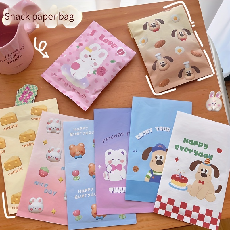 10pcs Cute Cartoon Plastic Yeah Jewelry Packaging Bags For Daily Use