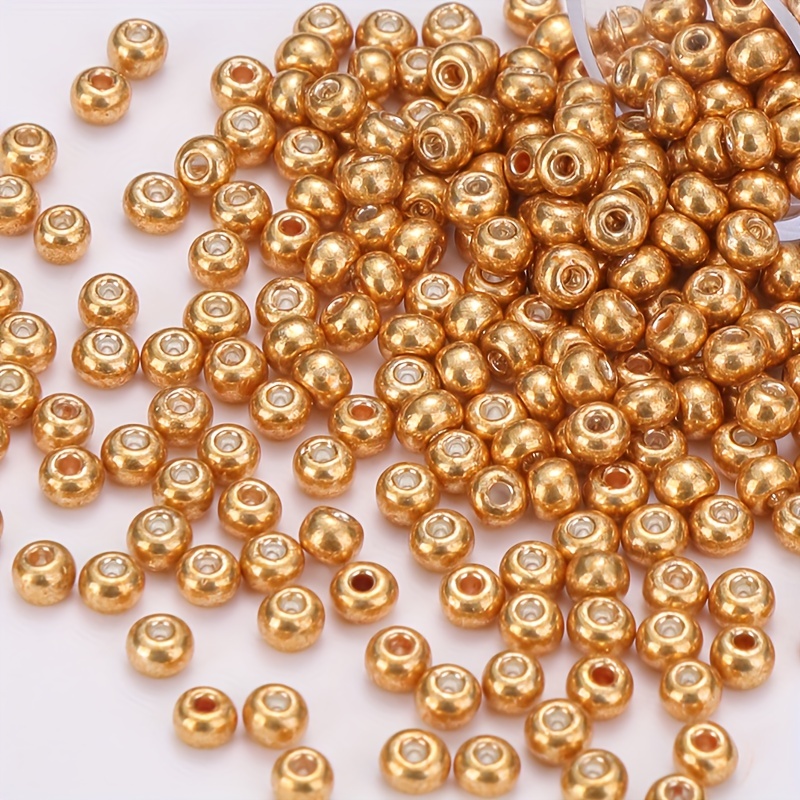 3mm gold metallic plastic seed bead, Jewelry making cheap bulk beads