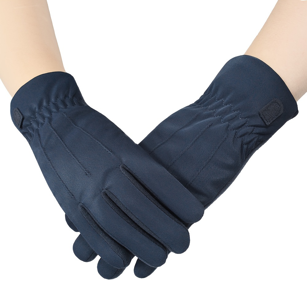 1pair Mens Winter Gloves Waterproof Touch Screen Plus Velvet