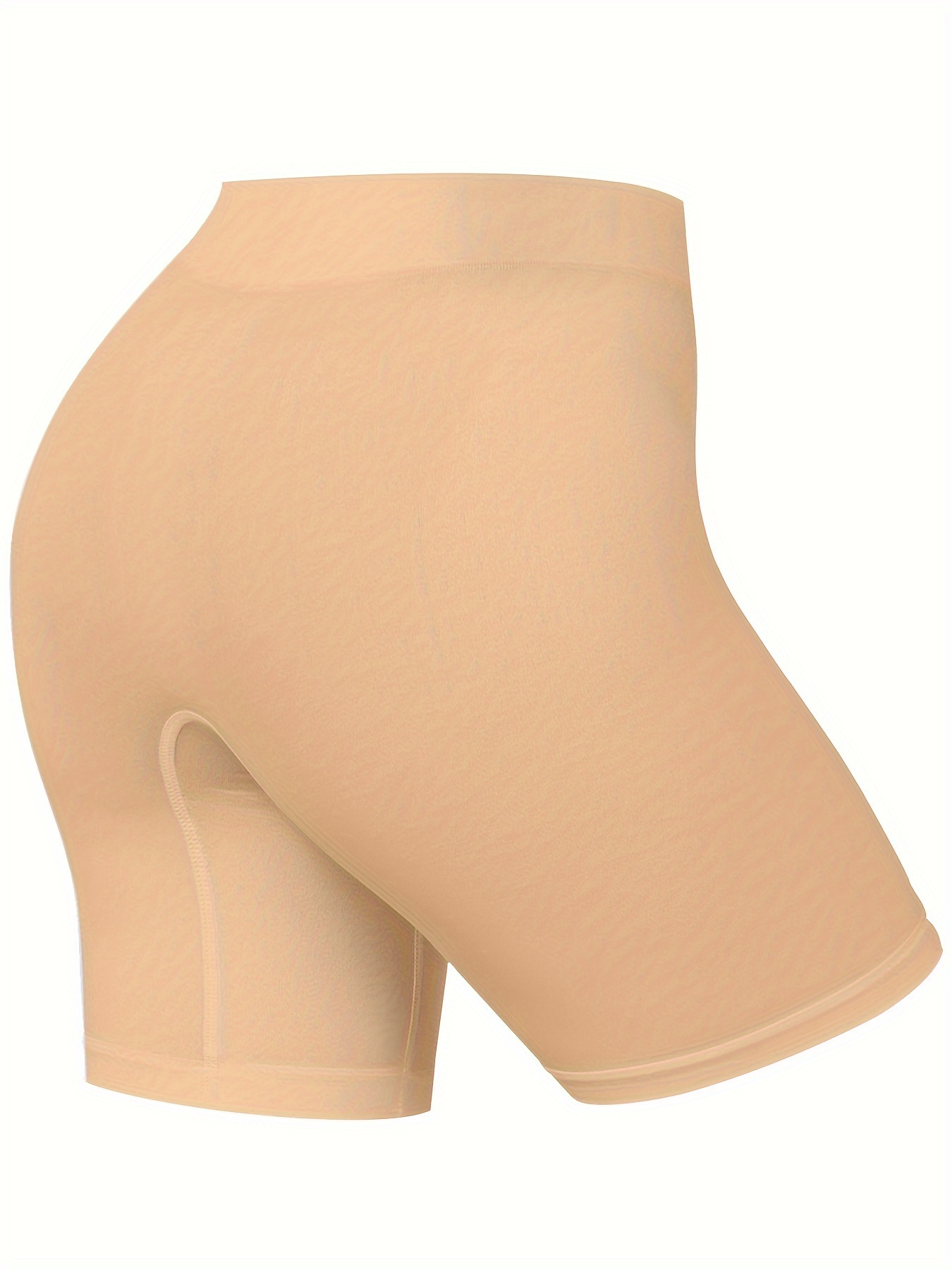 Plus Size Sexy Shapewear Bottoms, Women's Plus Solid Seamless Tummy Control Shapewear Shorts