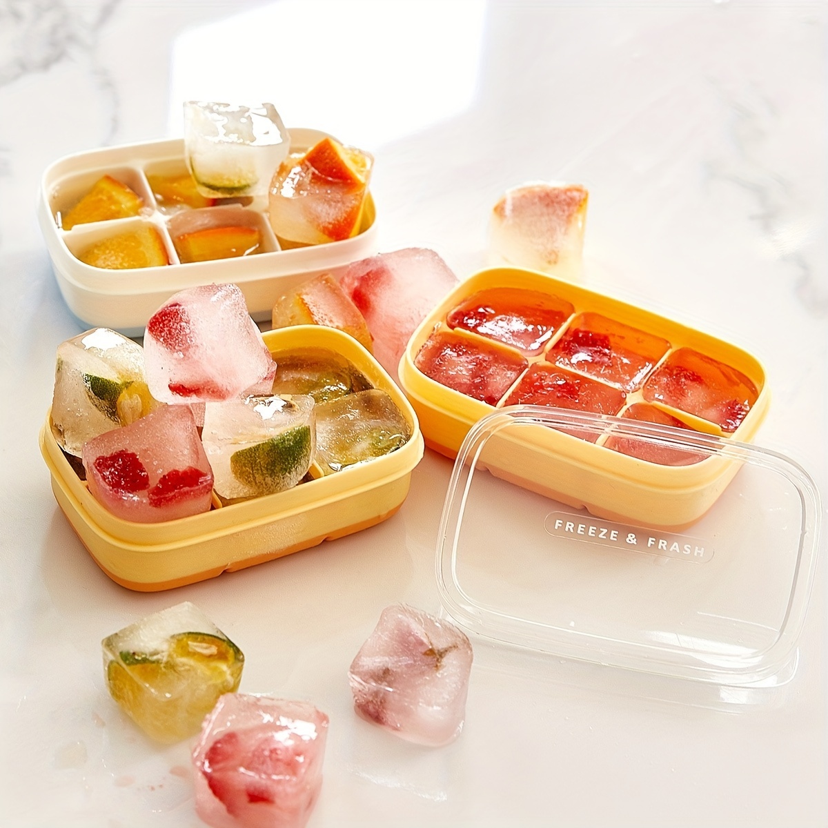 Mini Flexible Bottom Ice Tray Ice Cube Mold Household - Temu